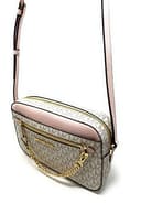 Michael Kors Jet Set East West Chain Crossbody Vanilla MK Powder Blush Pink Bundled with Card Holder in Ballet - 3