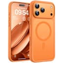 TOCOL Funda para iPhone 17 Pro MAX, Protección Lente Cámara, Anillo Magnético Integrado, Compatible con Magsafe, Protección contra Caídas, Translúcida Mate Trasera, Naranja - 1