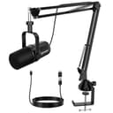 FDUCE SL40+ Microfono dinamico, kit microfono USB/XLR per podcasting, giochi e streaming, uscita cuffie integrata, pulsante mute, pulsante guadagno - 1