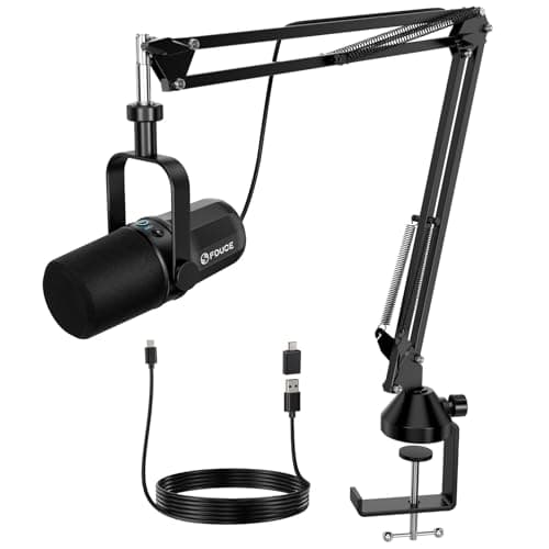 FDUCE SL40+ Microfono dinamico, kit microfono USB/XLR per podcasting, giochi e streaming, uscita cuffie integrata, pulsante mute, pulsante guadagno