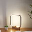 Lampada da tavolo a LED in legno, lampada da comodino con temperatura a 3 colori, luce notturna da comodino per camera da letto, illuminazione a LED dimmerabile, piccole lampade da tavolo per - 3