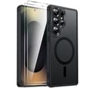 LeYi Funda Magnética para Samsung Galaxy S25 Ultra [NO S25] y Protector de Cámara, Compatible con MagSafe Movil Carcasa Antigolpes Antihuellas, 2 PCs Cristal Templado, Negro - 1