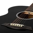 TIGER Chitarra acustica 3/4 con corpo piccolo con corde in acciaio per bambini dai 9 anni in su con borsa, tracolla, corde di ricambio e plettri - Nero - 5