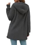 ABINGOO Damen Winterjacke Fleecejacke Lang Kapuzenjacke Teddyjacke Flauschig Plüschjacke Warm Reißverschluss Hoodie Kuscheljacke Wintermantel Mit Taschen(Grau,M) - 3
