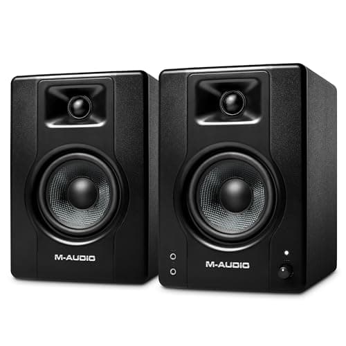 M-AUDIO BX4 - Casse attive Monitor da Studio per PC Amplificate 120 W 4,5" da Scrivania per gaming, produzione musicale, streaming e podcast (coppia)