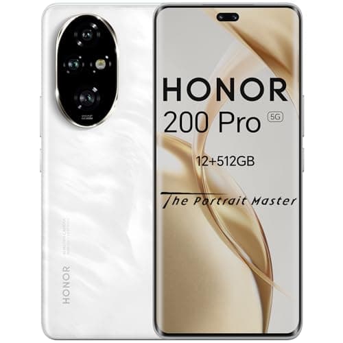 HONOR 200 Pro Smartphone 5G Dual SIM NFC, 12GB RAM 512GB Memoria,Cámara Triple 50MP AI,Android 14, 6.78 pollici Display Eye Comfort con Snapdragon 8s Gen 3,5200 mAh, Moonlight White