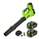 NewBeny Soffiatore per Foglie, Aspiratore Foglie a Batteria con 2 Batterie da 4000 mAh e 6 Velocità Regolabili, 288 MPH & 650 CFM Soffiatore Foglie per Giardini, Vialetti e Rimozione di Neve Leggera - 1