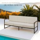 tectake® Conjunto Jardín Exterior de Acero, Sillones Terraza con Acolchado Grueso, Sillas Jardín con Pies Ajustables, Muebles Jardín Exterior, Fundas Repelentes al Agua, Sofás para Jardín - 3 plazas - 8