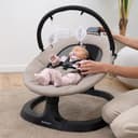 KikkaBoo Sdraietta Neonati Elettrica ZAZU, Dondolo Neonati Elettrico, Altalena per Neonato, Movimento Silenzioso 3 Direzioni e 3 Velocità, Schermo Touch, Pannello Musicale con Timer (Nero) - 2