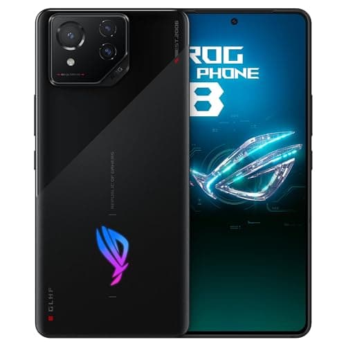 ASUS Telefono Android sbloccato ROG Phone 8, versione USA, display AMOLED da 6,79 pollici a 165 Hz, memoria 256 GB, RAM 16 GB, batteria 5500 mAh, fotocamera cardanica da 50 MP, frontale da 32 MP,