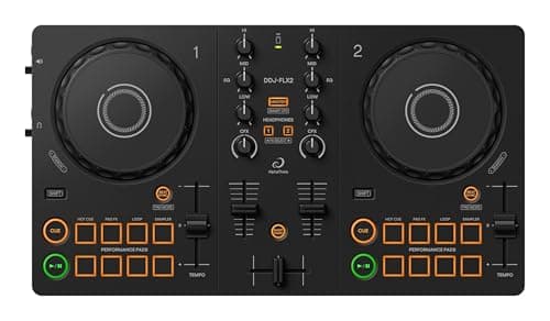 AlphaTheta Pioneer DJ DDJ-FLX2. Controlador portatil, de 2 Canales, alimentación por USB y con Diseño Profesional – Compatible con Servicios de Streaming Musical – Ideal para Nuevos DJs