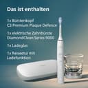 Philips Sonicare DiamondClean 9000 elektrische Zahnbürste, Schallzahnbürste mit App, Drucksensor, 4 Putzmodi, 3 Intensitätsstufen, Ladeglas und USB-Reiseetui, Weiß, Modell HX9911/27 - 9