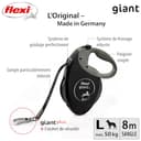 Flexi, Giant Plus 8 m ausziehbare Hundeleine, Starke und robuste Hunde bis zu 50 kg, neonfarbenes Band mit erhöhter Sichtbarkeit, Robustes und ergonomisches Bremssystem –L – 8 m – 50 kg - 2