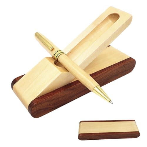 Funmo Penna di firma classica, Penna a sfera vintage fatta a mano naturale,Penna a sfera in legno fatta a mano,con incisione di alta qualità Scatola regalo aziendale