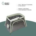 Babymoov Moov & Comfy 3-in-1 Travel Cot - Removable Newborn Insert, from Birth to The Age of 4, Easy Fold & Compact, 2 Mattresses Included, Bedside Crib & Play Pen Function - 5