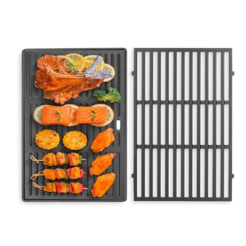 Vnierxful 7638 - Griglia e padelle in ghisa per Weber Spirit I & II serie 300, Spirit E310, E320, S310 (con pomelli anteriori), 44,5 cm, ricambio per Weber serie 300