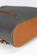 Belli italienische Ledertasche Backpack Classic 2in1 Damen Rucksack Leder Handtasche made in italy Schultertasche - 28x28x8 cm (B x H x T) (Dunkelgrau Cognac) - 4