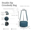 Lusso in pelle Double Zip Genuine Italian Leather Handbag - Handmade Leather Crossbody Bag - Elegant Women's Handbag (Olive) - 4