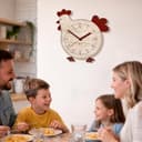 DEKORI Orologio da Parete con Pendolo – Design Gallinella in Legno, Silenzioso e Artigianale, per Cucina Rustica o Casa, 27x32 cm - 7