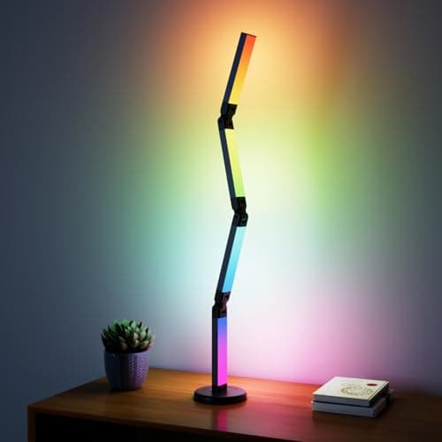 Electight Desk Lamp RGB Smart IC, 360° Foldable LED Table Lamp, 16 Million DIY Colors Bright Light, Music Sync, Dimmable,Timer Setting for Living Room, Gaming Room, Bedroom
