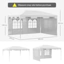 Outsunny 3 x 4 m Garden Gazebo Shelter Marquee Party Tent with 2 Sidewalls for Patio Yard Outdoor - White - 3