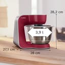 Bosch MUM5 CreationLine - Robot de cocina, potencia de 1000 W, 7 velocidades + función Pulse, color rojo - 2