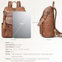 Shrrie 15.6 pulgadas Mochila de Negocios para laptop para mujer, Mochila de cuero para viaje Maestra universidad work - 3