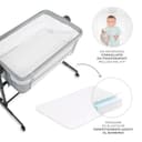 kk Kinderkraft NESTEE UP2 Culla da affiancare, Lettino Co-Sleeping, 5 livelli di regolazione dell’altezza, 4 ruote per poterlo, Facile da Montare, Accessori materasso, Morbido materiale, Grigio Claro - 6