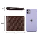 VISOUL Portafoglio Uomo Vera Pelle Portamonete Uomo Slim con Protezione RFID, Portafoglio Bifold da Uomo con 8 Porta Carte di Credito, 2 Scomparti Banconote e 2 Finestre ID (Marrón+Marrón Oscuro) - 4