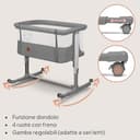 lionelo Aurora 3in1 Culla Co-sleeping e Lettino da viaggio per neonato bambini fino 9kg Regolabile in altezza e Inclinazione Parete aperta rete traspirata Materasso innovativo Zanzariera - 5