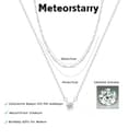 Meteorstarry Kette Silber 925 Damen,2 Stück Layerd Mehrreihige Silberkette 925 mit Cubic Zirkonia Anhänger,Wasserfester Halskette Boho Modeschmuck Geschenk für Frauen Mädchen 38/45 CM - 6
