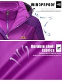 Winter Jackets Women Waterproof Fleece Jacket 3 in 1 Systems Climbing Skateboard Thick Soft Shell Coat Lady Casual Outdoor Sports Hoodie, UK L New, Purple - 5
