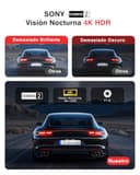 Jzones Dash Cam Coche 3 Canales 4K, Camara Coche 4K+1080P+1080P, Frontal, Trasera y Interior, Equipado Función de Visión Nocturna STARVIS 2 y HDR, Monitoreo Estacionamiento 24H, Sensor G, WiFi 6 y GPS - 3