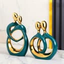 QBMYCN Statua in ceramica di coppia che abbraccia, statua di arte astratta moderna, scultura romantica di coppia astratta, per soggiorno, camera da letto, ufficio, ingresso, camino. - 4