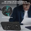Btstring Cover per Honor Magic6 Pro, Grado Militare Custodia Con Cavalletto in Metallo Rotante a 360°, Hard PC Back Cover e TPU Bumper Antiurto Case- Nero - 2