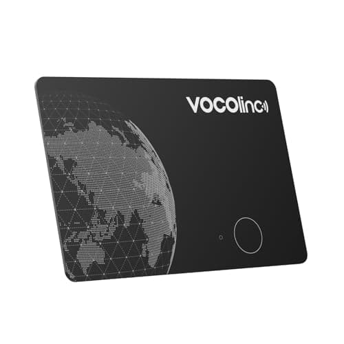 VOCOlinc Air Card Tag Compatibile con Android Google Funzioni Trova o iOS Apple Dov'è App, Ricaricabile Wallet Tracker Card Bluetooth Localizzatore per Portafoglio/Bagaglio/Zaino Borsa, 1 Pezzi