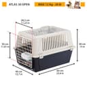 Ferplast Transportín Gato, Transportín Perro Mediano Pequeño y Gatos hasta 15 Kg, Techo Abrible, con Cojín y Comedero, 40 x 60 x h 38 cm, Transportín Mascotas Rígido Atlas 30 Open - 3