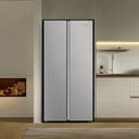 Fridgemaster MS83430ES Freestanding Slim American Side by side Door Fridge Freezer 441L, Total No Frost, Inverter compressor, Silver, 83.2x178.0cm, Energy Rating E - 17