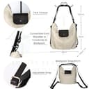 Lusso in pelle Genuine Italian Grain Leather Convertible Backpack – Shoulder & Crossbody Bag (Tan/Chocolate) - 7