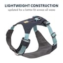 RUFFWEAR Hi & Light Y-Shaped Dog Harness, Extra Large, Lightweight & Padded, No Pull, Quick Release, 2 Lead Attachments, L/XL, Basalt Grey - 4