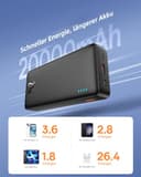 Baseus Powerbank 20000mAh Power Bank 20W Schnelles Aufladen, Externer Handyakkus mit USB C in&Out, PD QC Powerbank USB C für iPhone 16 15 14 13 12 11 Samsung S24 S23 S22 Xiaomi Huawei iPad - 6