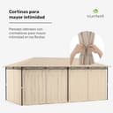 Cenador Blumfeldt Mondo 3x6, Estructura de Acero, Cortinas, Resistente al Óxido, para Jardín, Beige - 4