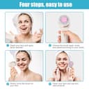 MYCARBON Cepillo Limpiador Facial Eléctrico 2500 mAh Recargable Masajeador Eléctrico Limpiador 2 Modos 360° Rotación Cepillo Facial 2 Velocidades 2 Repuesto IPX7 Impermeable FCD4 Rosa - 7