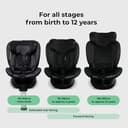 My Babiie MBCS400 360° Spin R129 Baby Car Seat – Support Leg, ISOFIX, Birth to 12yrs (40-150cm), i-Size, ERF, Group 0+/1/2/3, Rotating 360 Swivel - Black - 4