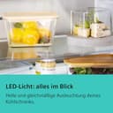 Siemens KG39NAIAU iQ500 Freistehende Kühl-Gefrier-Kombination, Gefrierbereich unten, 363 l, Total noFrost, hyperFresh, extrem leise, LED Beleuchtung, 203 x 60 cm, Gebürsteter Stahl AntiFingerprint - 9
