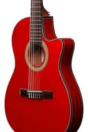 Ibanez GA35TCE-SRR Classical Electro Acoustic Guitar – Thinline Cutaway Nylon String with Spruce Top, Sapele Back & Sides, Undersaddle Pickup, AEQ210T Preamp & Onboard Tuner - Sapphire Red High Gloss - 2