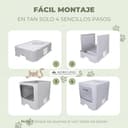 Mobiclinic® Pets, Arenero Gatos Cubierto, Cajón extraíble, Incluye Pala, Catbox, Doble Entrada Frontal y Superior con Tapa, Rejilla, Estética Elegante, Estructura Desmontable - 4