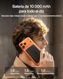 Baseus PicoGo AM52 MagSafe Powerbank, Qi2.2 Magsafe de 10 000 mAh, Carga Inalámbrica Ultrarrápida de 25 W, Carga Rápida PD de 45 W, Batería Externa Magnética Slim para iPhone 17/16 Pro MAX, Negra - 9