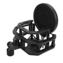 Verstellbarer Schockhalterungsfilter für Mikrofone, passend für Neumann U87 – professioneller Mikrofonhalter mit zweilagigem Popfilter, geeignet für Mikrofone mit 24 mm - 6