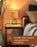 EDISHINE Lámpara de Mesa Vintage, con Pantalla Bohemia Tejida a Mano y Base de Hierro, Incluye Bombilla LED con Luz Blanca Cálida de 2700K, Ideal para Dormitorio, Sala de Estar y Oficina - 6